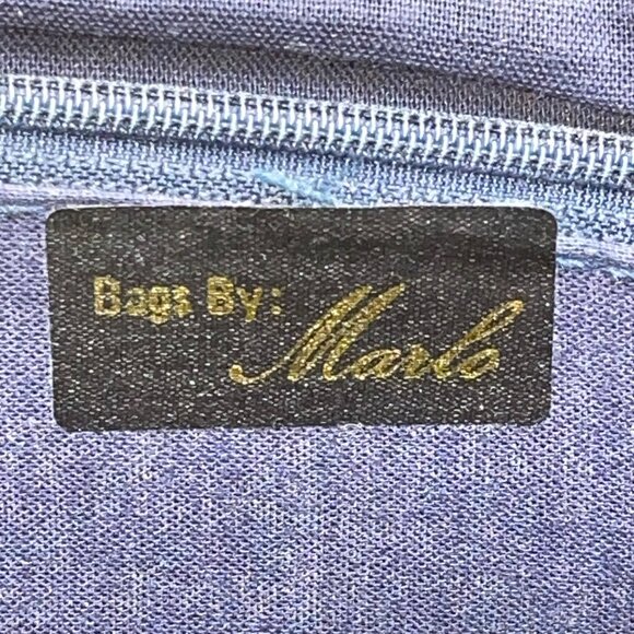 Bags By Marlo Women’s Navy Blue Beaded With Gold Metal Handles Evening Handbag - Picture 5 of 10